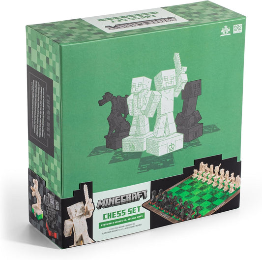 Minecraft - Minecraft Chess Set - Overworld Heroes Vs. Hostile Mobs (Board Game)