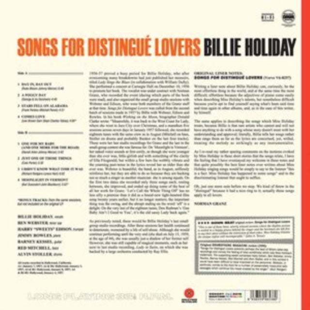 Billie Holiday - Songs For Distingue Lovers (Limited Transparent Red Vinyl) (Vinyl)