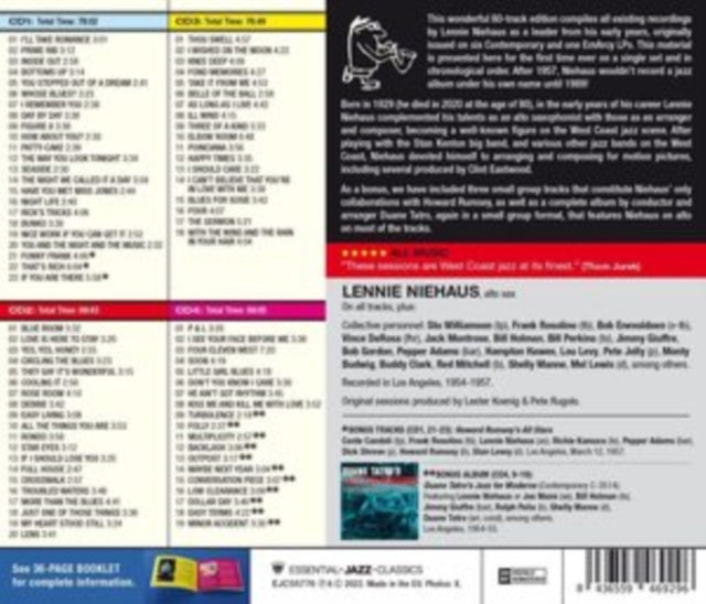 Lennie Niehaus - Complete Fifties Recordings (+3 Bonus Tracks) (CD)