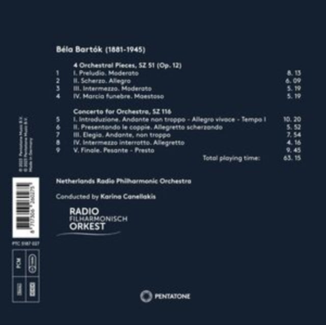 Netherlands Radio Philharmonic Orchestra / Karina Canellakis - Bartok - Concerto For Orchestra (CD)