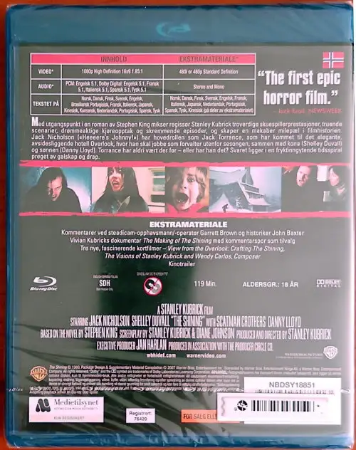The Shining (1980) (Norwegian Import) (Blu-ray) (Ships in 1 Business Day)