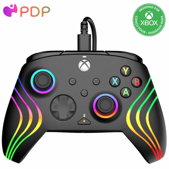 PDP Afterglow Wave Wired Controller (Black) (Xbox Series X)