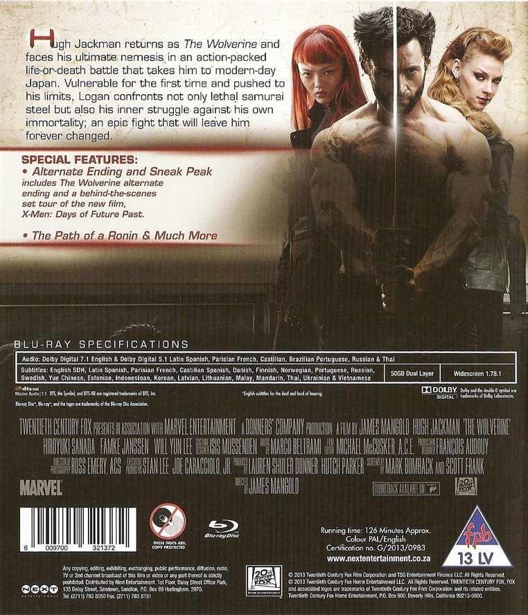 The Wolverine (2013) (Blu-ray) (Second-Hand)