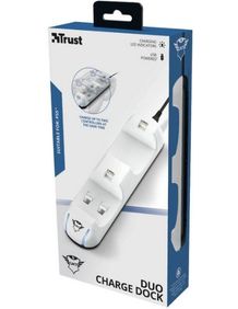 Trust Gaming GXT 251 Duo Charging Dock for PS5 Dualsense Controller (White) (PS5)